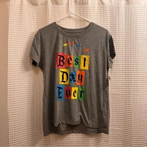 Disney Parks Best Day Ever Grey T-Shirt | Women Size Medium NWT
